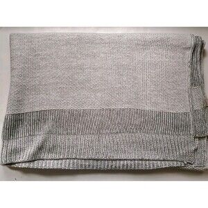 Bedford Cottage Kennebunk Throw Blanket 48x66 Grey White Woven